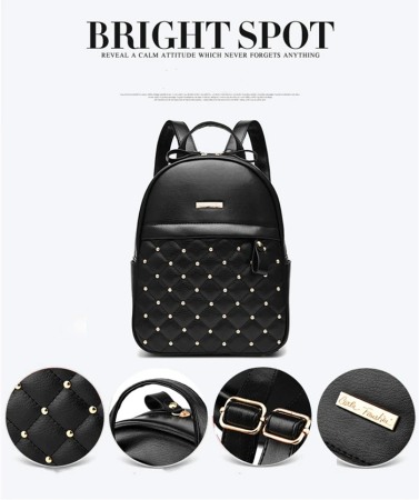 Rucsac dama, Alma BS-8974, Negru, 28x22x13 cm [3]