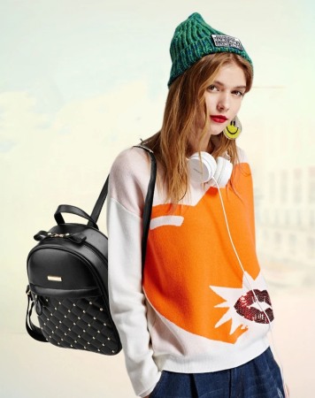 Rucsac dama, Alma BS-8974, Negru, 28x22x13 cm [4]