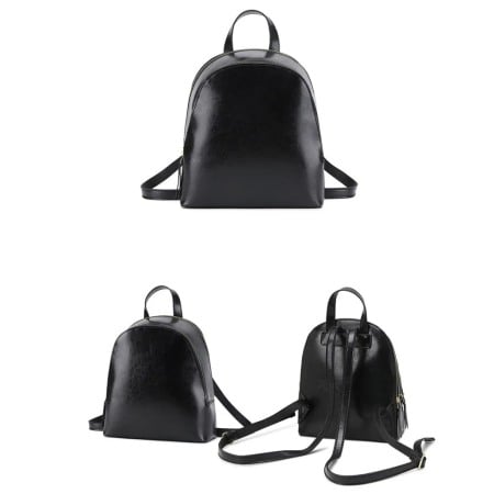 Rucsac dama, AVAMSI, SX-9666, Negru, 23x26.5x9.5 cm, 100% Piele naturala [1]