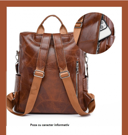 Rucsac dama, Elena, RD772, Negru, 33x32x15 cm [7]