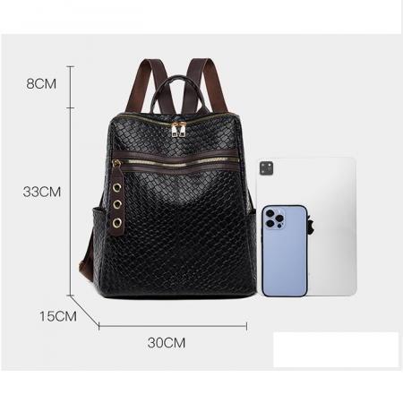 Rucsac dama, Sia, RD774, Negru, 33x30x15 cm [2]