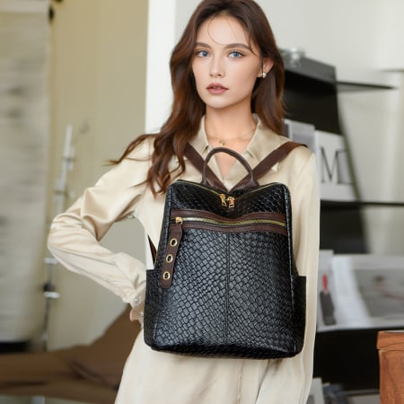 Rucsac dama, Sia, RD774, Negru, 33x30x15 cm [7]