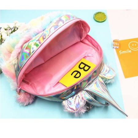 Rucsac mic pentru copii, elevi, AVAMSI, AYM-MRSB cu puf, Roz, 29X24X9 cm [4]