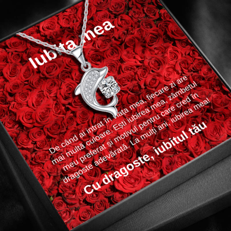 CADOU IUBITĂ - Set Cadou Iubita LD769S – Colier cu Pandativ Spiritul Oceanului din Argint 925 Placat cu Rodiu, Cutie Eleganta si Felicitare cu Mesaj