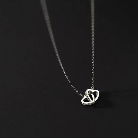 Set Cadou pentru Mamă – Colier cu Pandantiv Inimi Pereche din Argint 925 Placat cu Rodiu, Cutie Elegantă și Felicitare cu Mesaj [9]