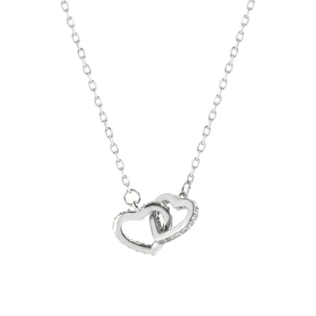 Set Cadou pentru Mamă – Colier cu Pandantiv Inimi Pereche din Argint 925 Placat cu Rodiu, Cutie Elegantă și Felicitare cu Mesaj [7]