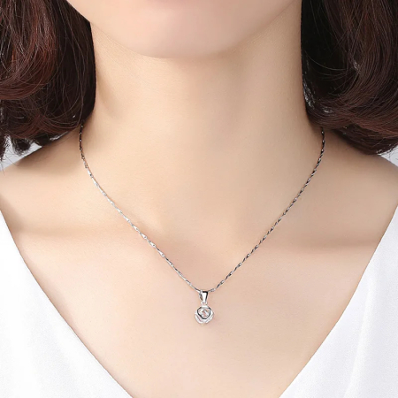 Set Cadou pentru Soție – Colier din Argint 925 cu Pandantiv Cubul Infinitului, placat cu rodiu, în Cutie Elegantă cu Mesaj Personalizat [2]