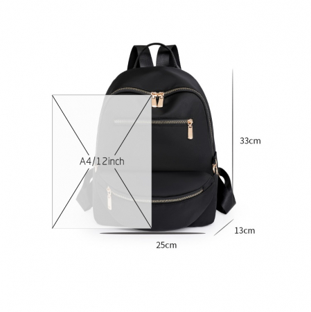 Set Rucsac si Borseta dama Panama, 5414, Negru, 33x13x25 cm [12]