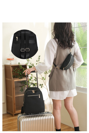 Set Rucsac si Borseta dama Panama, 5414, Negru, 33x13x25 cm [5]