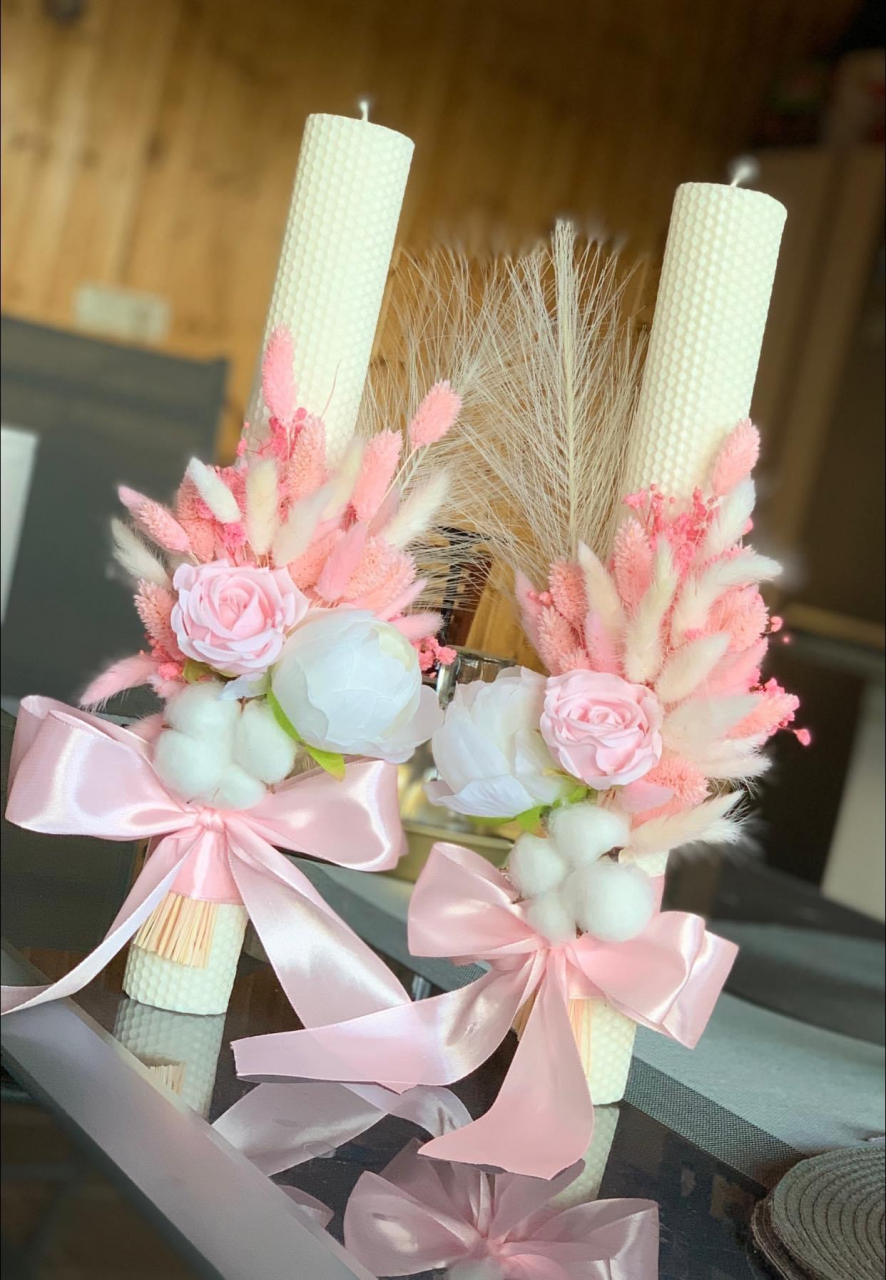 Set lumânări cununie White - Rose 001 [2]