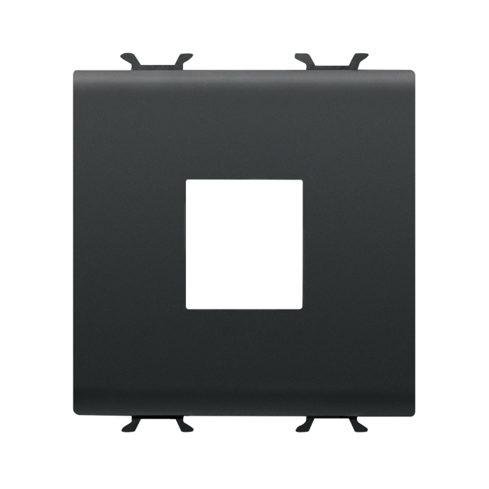 Adaptor negru satinat pentru conector AMP si Keystone Jack cu 2 module [2]