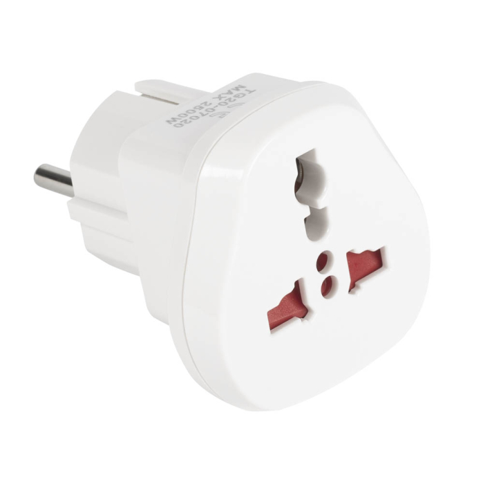 Adaptor de calatorie alb pentru fise si prize compatibile [2]