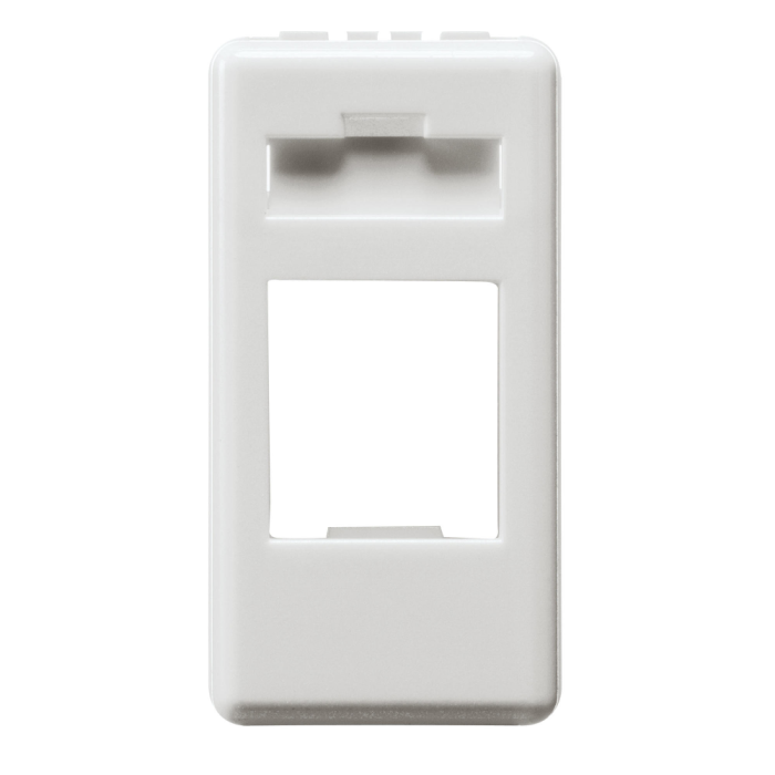 Adaptor alb cu 1 modul pentru conector de date AMP sau Keystone Jack [2]
