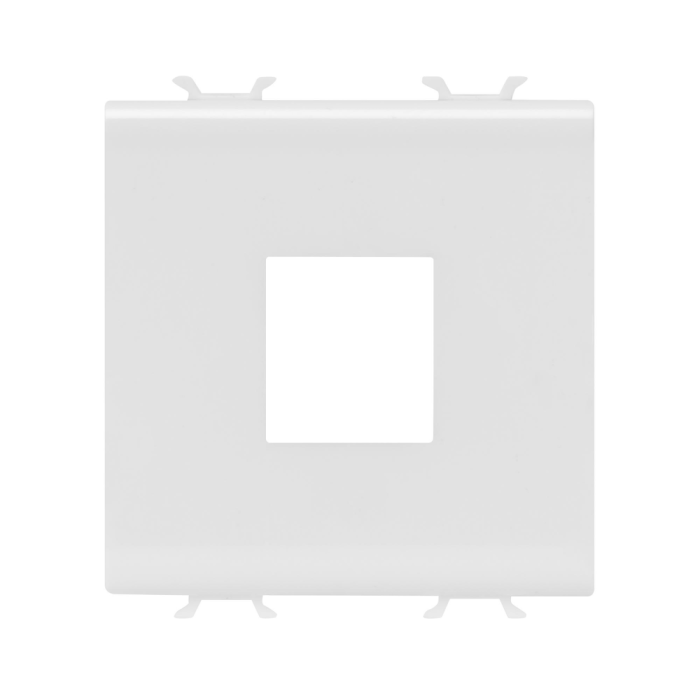Adaptor alb lucios cu 2 module pentru conectori de date AMP si Keystone Jack [2]