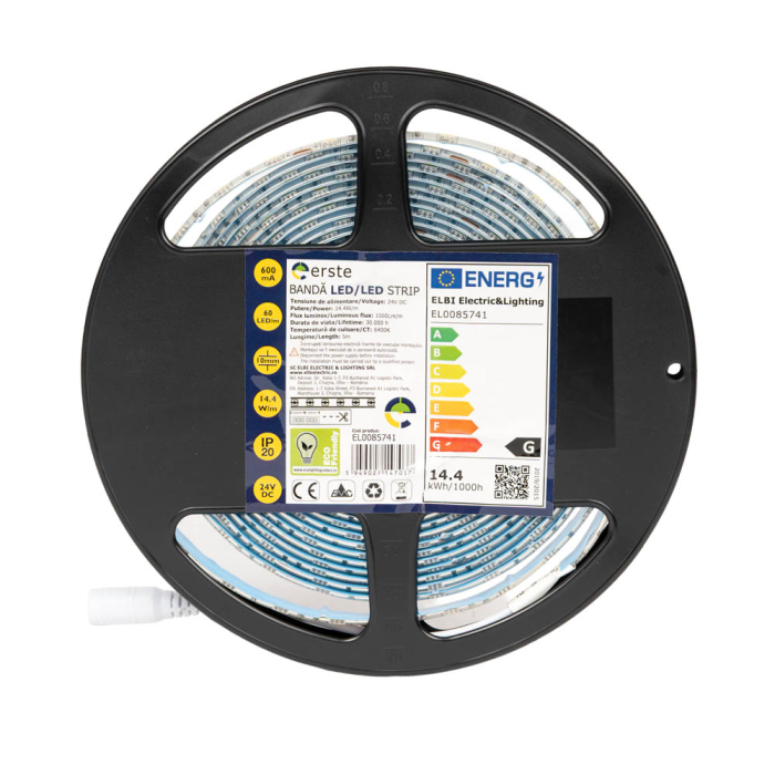 Banda LED 24V 14.4 W pe m 6400K IP65 rola 5 m [2]
