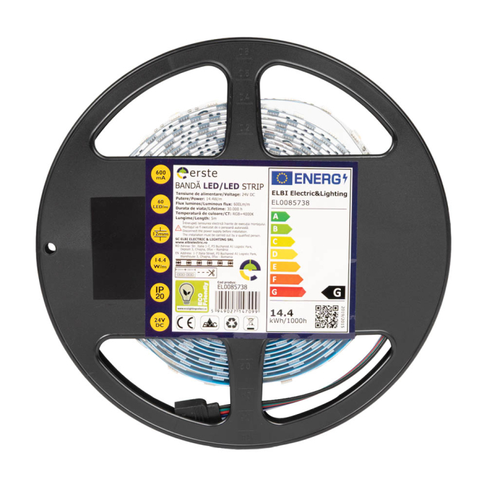 Banda LED 24V RGB plus alb neutru 4000K IP20 pe rola de 5 m [2]
