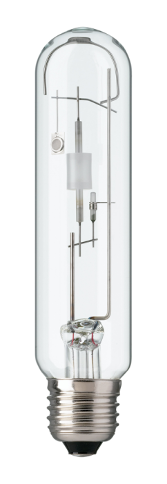 Bec cu halogenuri metalice 70W cu soclu E27 si balon tubular transparent [2]