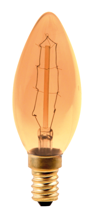 Bec incandescent Edison Total Green forma lumanare C35 cu soclu E14, sticla clara [2]