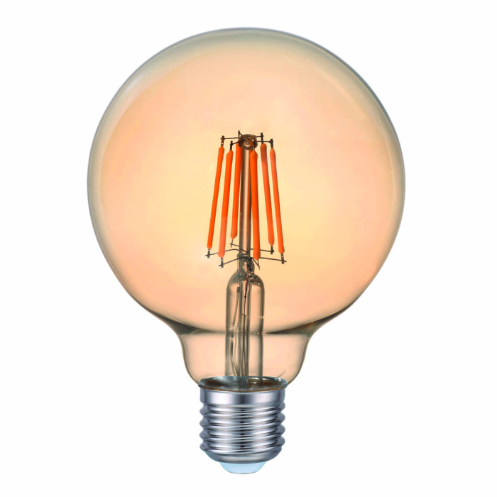 Bec LED cu filament forma G95 auriu cu dulie E27 si lumina foarte calda 2200 K [2]