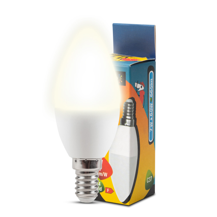 Bec LED tip lumanare 7W cu dulie E14 si lumina calda 3000K [2]