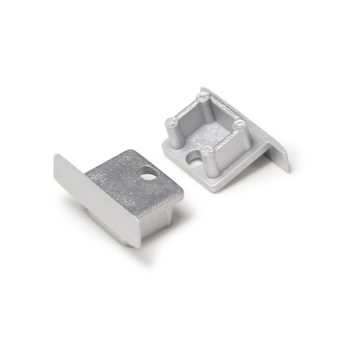 Capac de capat argintiu cu gaura pentru profil LED SMART IN10 set 2 bucati [2]