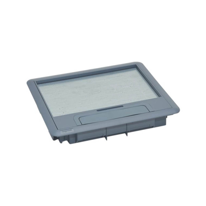 Capac si rama plastic gri pentru doza de pardoseala standard cu iesire flexibila pentru cabluri [2]