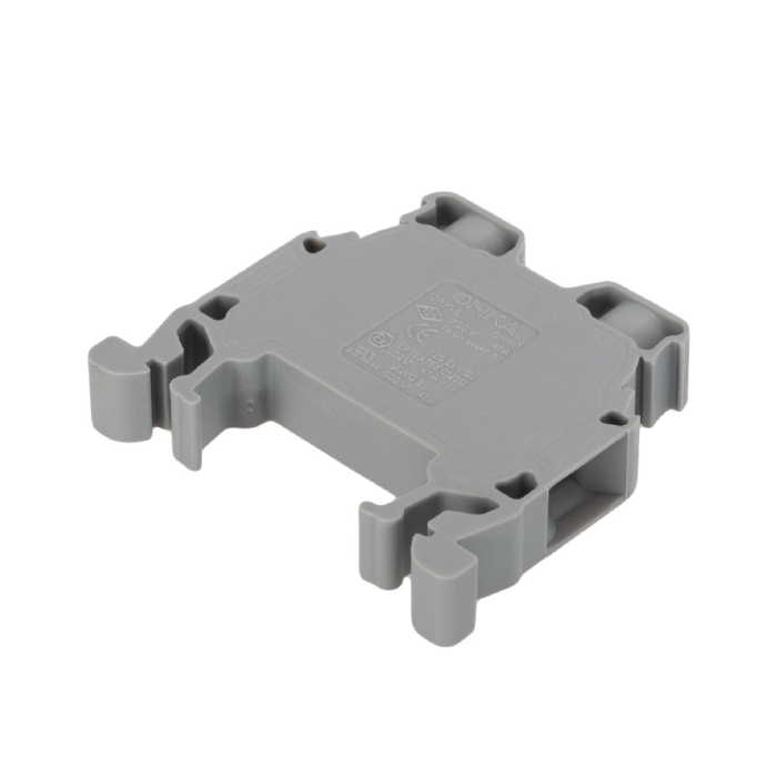 Clema gri pentru sina omega cu surub pentru conductori de 6 mm2 [2]