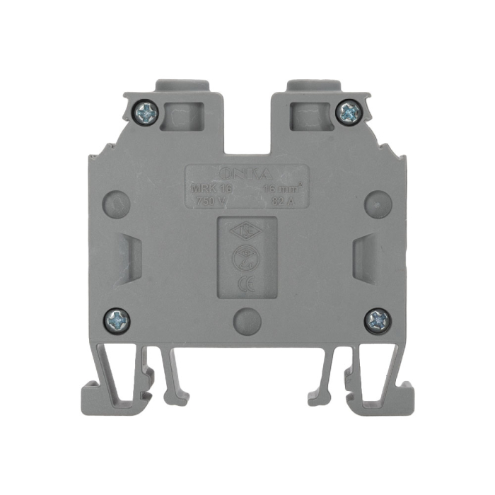 Clema gri de trecere pentru sina omega si conductor de 16 mm2 [2]