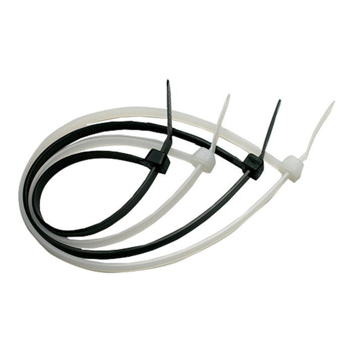 Colier cablu negru din plastic 300 x 4,8 mm set 100 bucati [2]