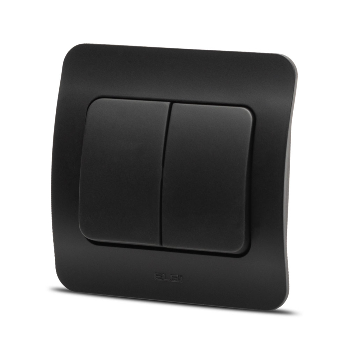 Comutator dublu negru mat 10A pentru montaj incastrat [2]