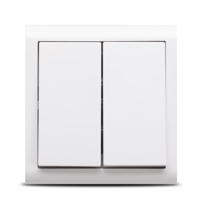 Comutator dublu aparent alb pentru doua circuite de iluminat [2]