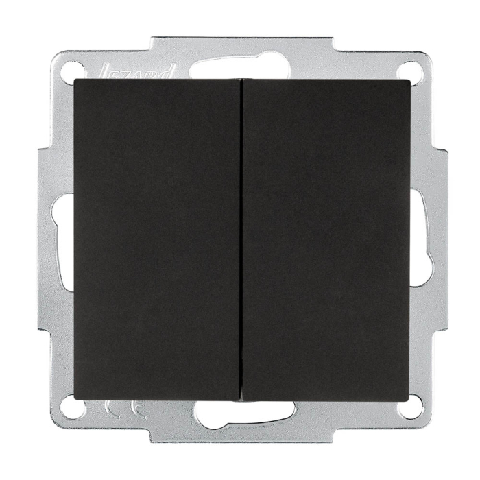 Comutator dublu cap scara 10A negru pentru montaj incastrat [2]