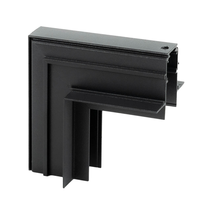 Conector negru pentru colt interior vertical la 90 grade pentru sina magnetica incastrata in rigips [2]