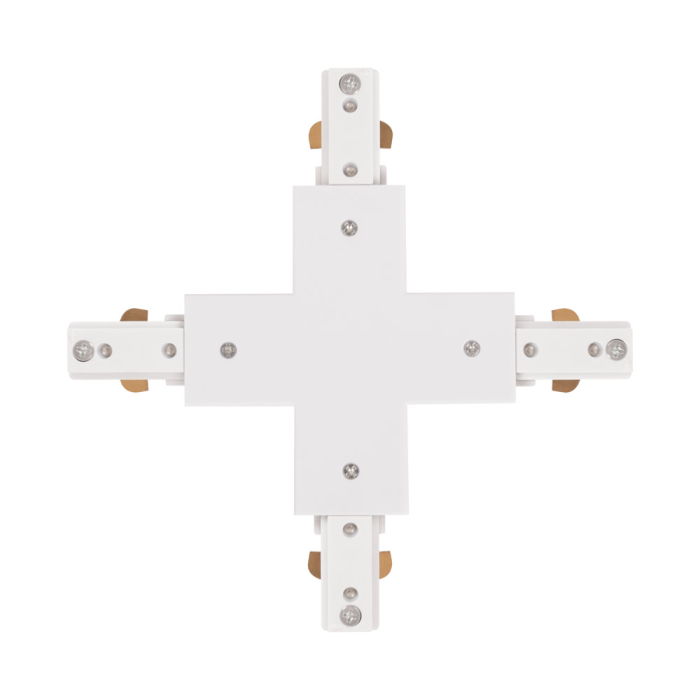 Conector cruce alb IP20 pentru sina clasica de iluminat cu patru cai [2]