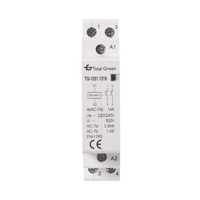 Contactor modular gri cu 2 poli configuratie 1ND si curent nominal 16 A [2]