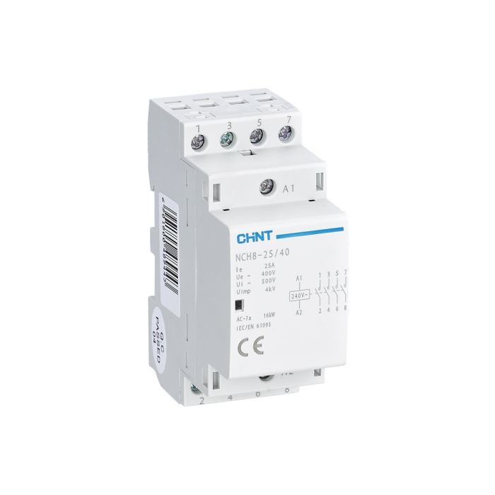Contactor modular 25A cu 4 contacte normal deschise si bobina 220 240V [2]