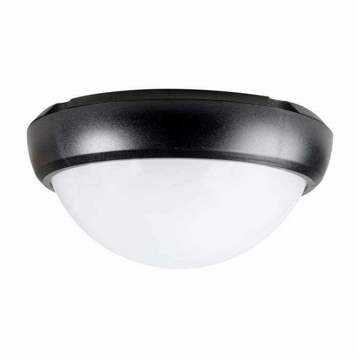 Corp BAT LED rotund mare negru cu dispersor opal si protectie IP65 [2]