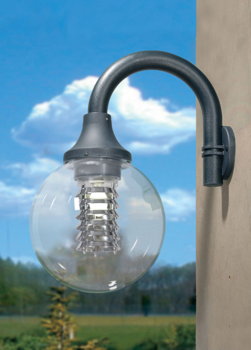 Corp pietonal de exterior gri cu glob opal de 400 mm si dulie E27 [2]
