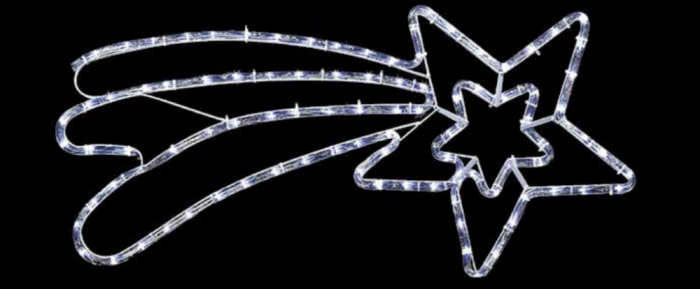 Decoratiune LED in forma de cometa cu lumina alba pentru exterior 75 x 35 cm IP44 [2]