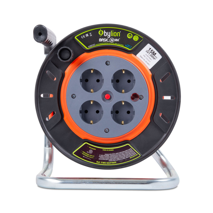 Derulator electric cu 4 prize 2P E si cablu de 15 m 3x1.5 mm2 IP20 [2]