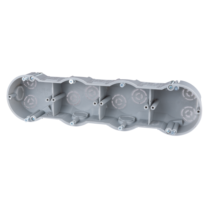 Doza aparat cvadrupla gri pentru montaj incastrat in gips carton 70x280x45 mm [2]