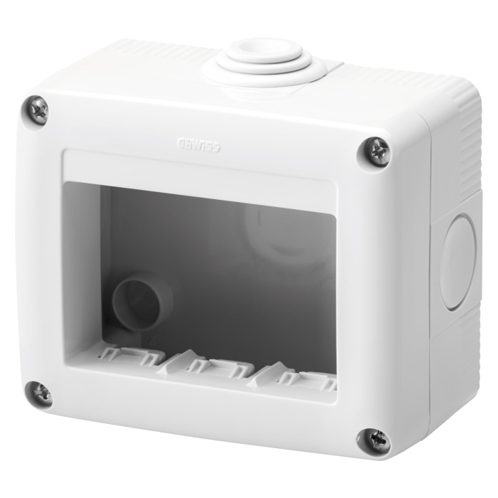 Doza aparenta gri cu 3 module si protectie IP40 pentru aparataj modular [2]