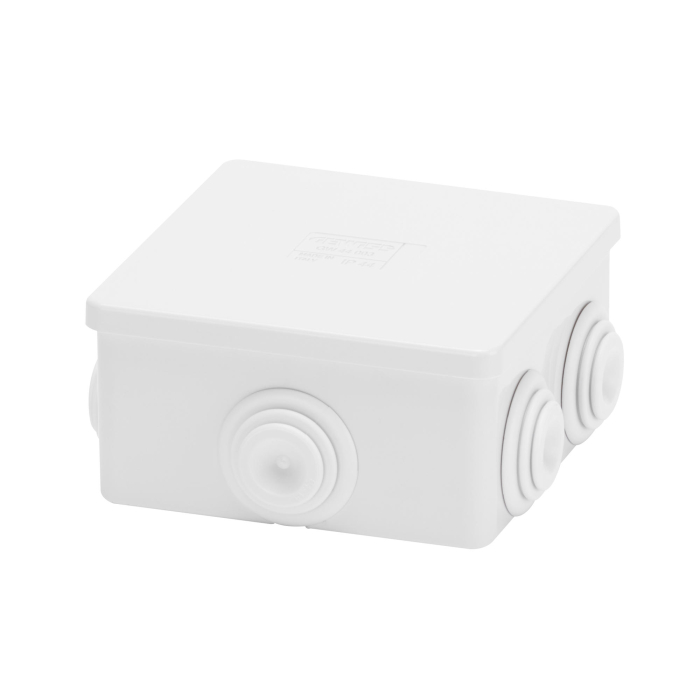 Doza de derivatie aparenta gri 80x80x40 mm cu capac simplu si presetupe pentru cabluri [2]