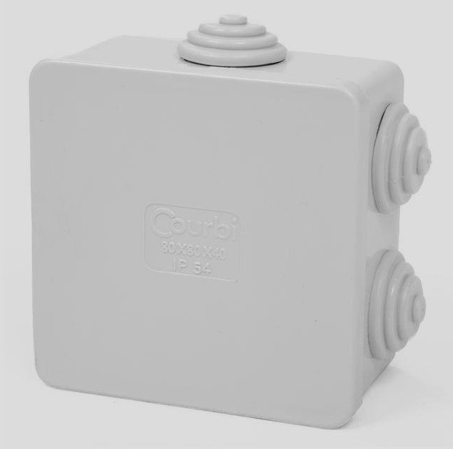 Doza etansa de derivatie patrata alba 80x80x40 mm cu capac prin presare si protectie IP54 [2]