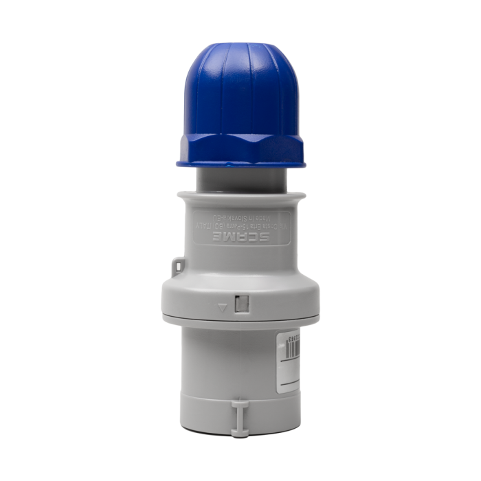 Fisa industriala mobila albastra 2P+E 16A 250V IP44 cu pozitie 6h [2]