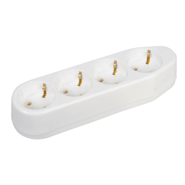 Grup alb cu 4 prize ceramice si contact de protectie [2]