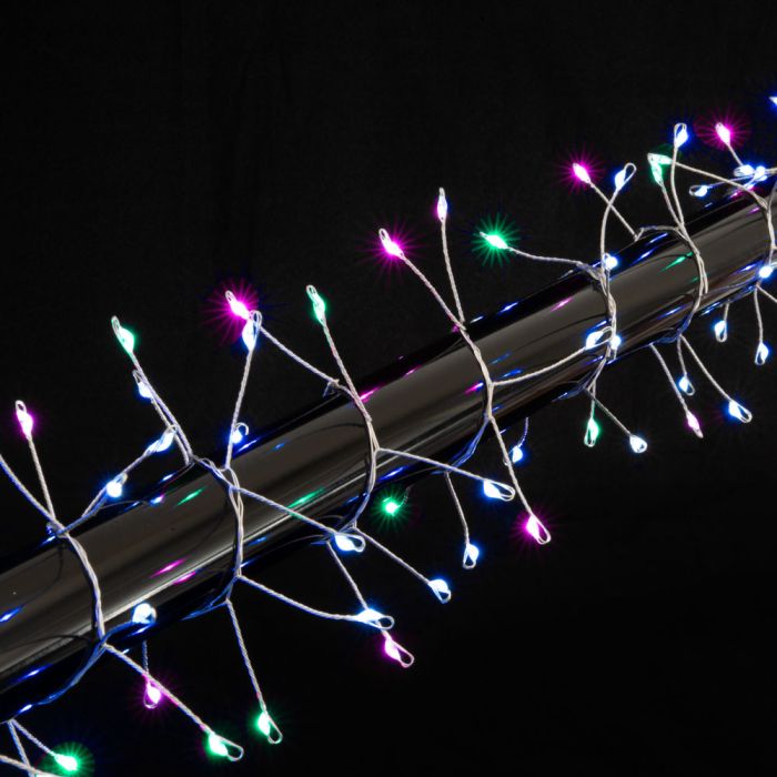 Instalatie decorativa cu 288 LED-uri multicolore, 4 m, fir argintiu si timer [2]