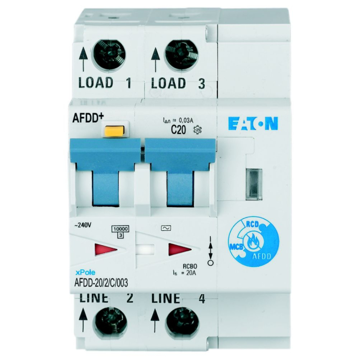 Intrerupator AFDD 20A 2 poli curba C 10kA 30mA tip AC pentru tablou electric [2]