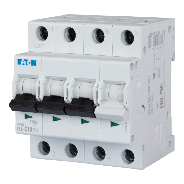 Intrerupator automat modular 3P plus N 10 A curba C 6 kA pentru tablou electric [2]