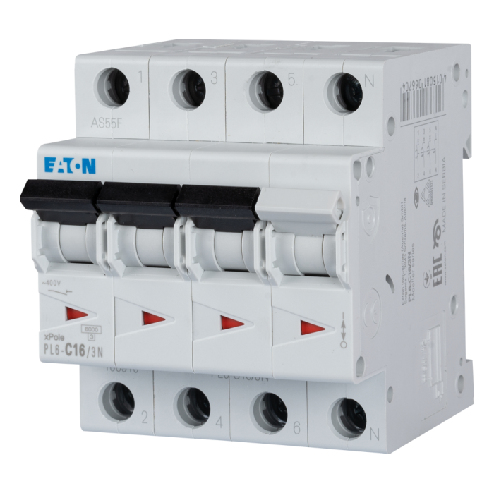 Intrerupator automat modular 16 A 3P plus N curba C 6 kA cu 4 module [2]